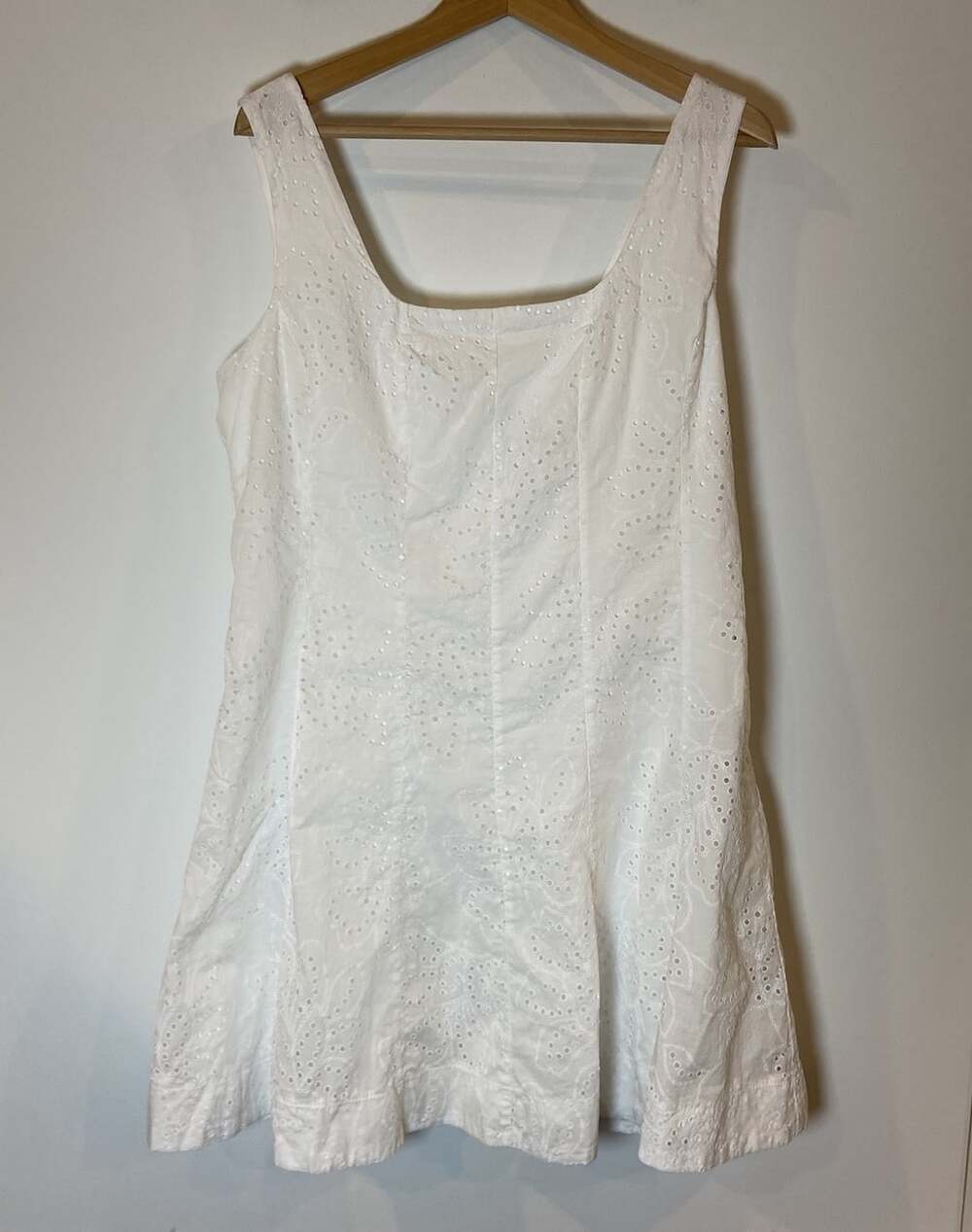 Calypso St. Barth Dress Fit Flare Sleeveless Bridal Bachelorette White Eyelet 12